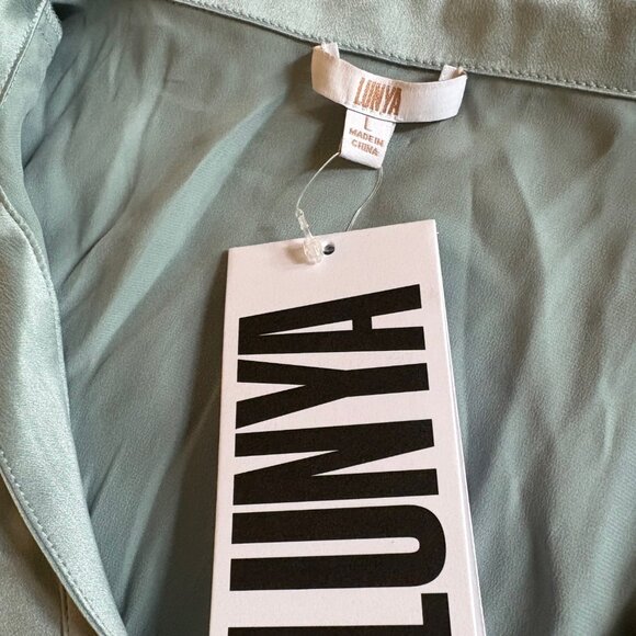 Lunya High Waisted Sleep Set Cumulus Blue L NWT - Picture 11 of 12